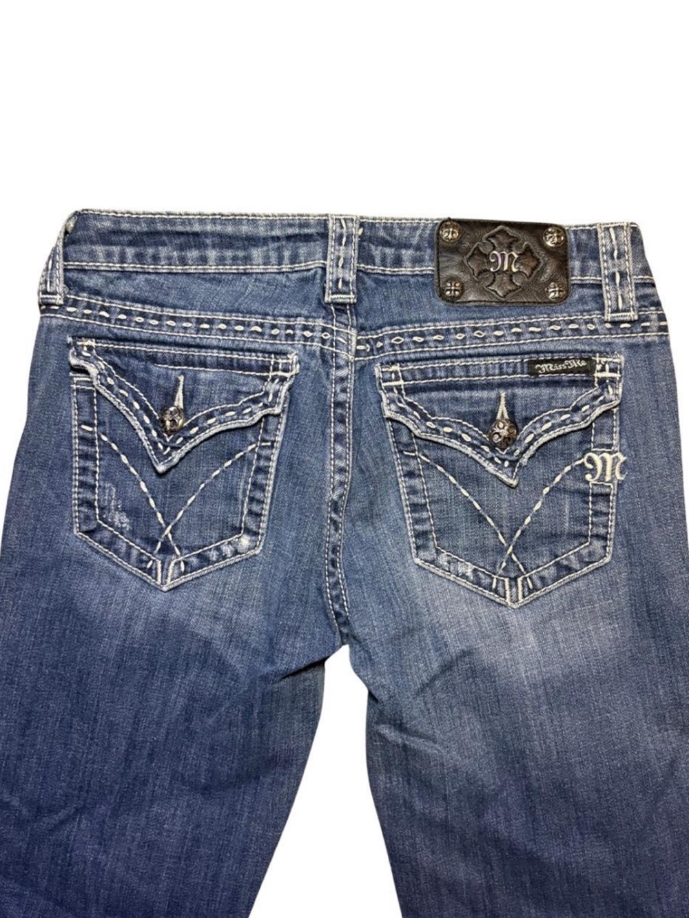 Miss Me Blue Boot Cut Jeans with Embroidered Back Pockets